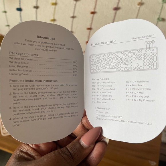 Colorful, Aesthetic Wireless Keyboard & Mouse Set for Gaming, Mac, PC - Milk Tea - Picture 4 of 4